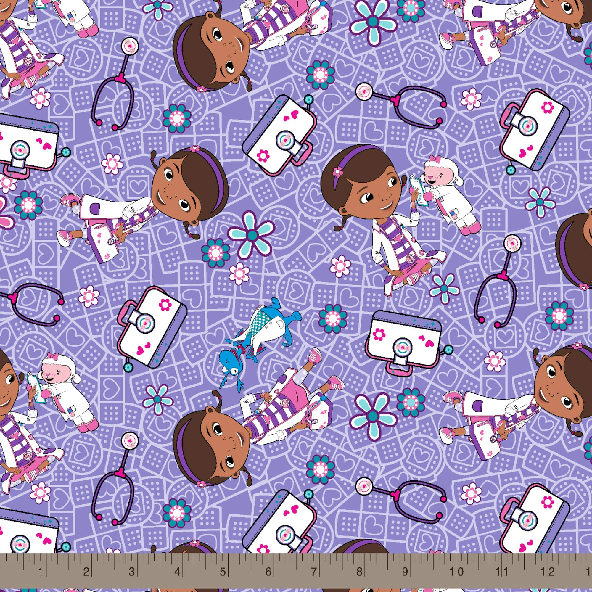 Disney® Doc McStuffins Lavender Hospital Helpers Cotton Fabric